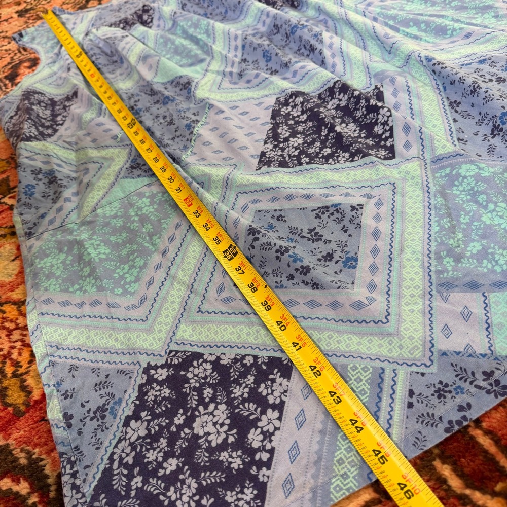 Only Necessities Floral Patchwork House Dress Size 4X Blue Sleeveless Muumuu - Picture 9 of 10